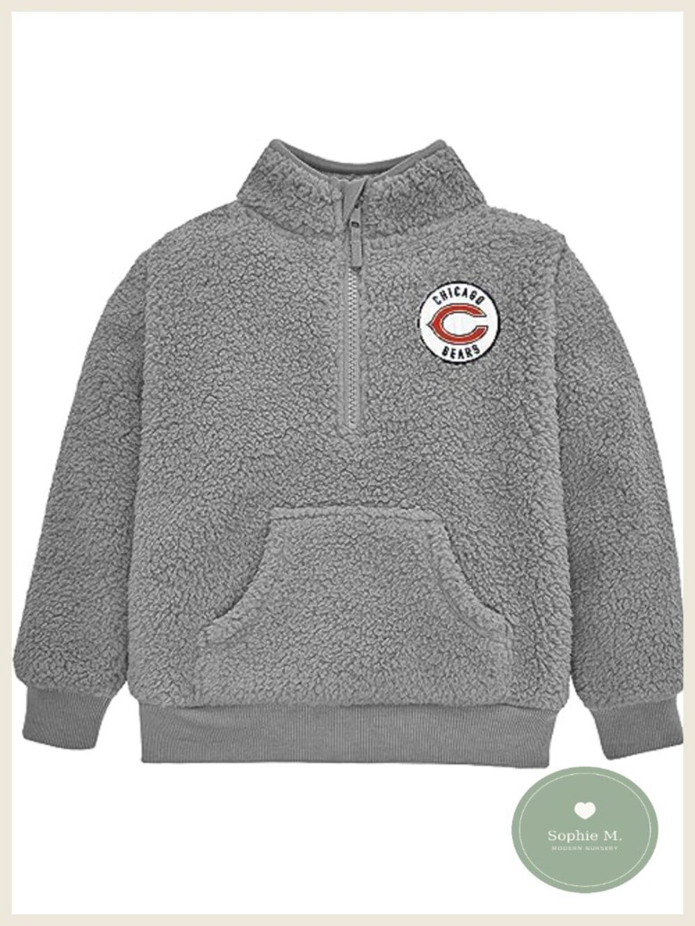 Sherpa Quarter Zip Pullover Sweatshirt Mock Neck Banded Waist Cuffed Sleeves